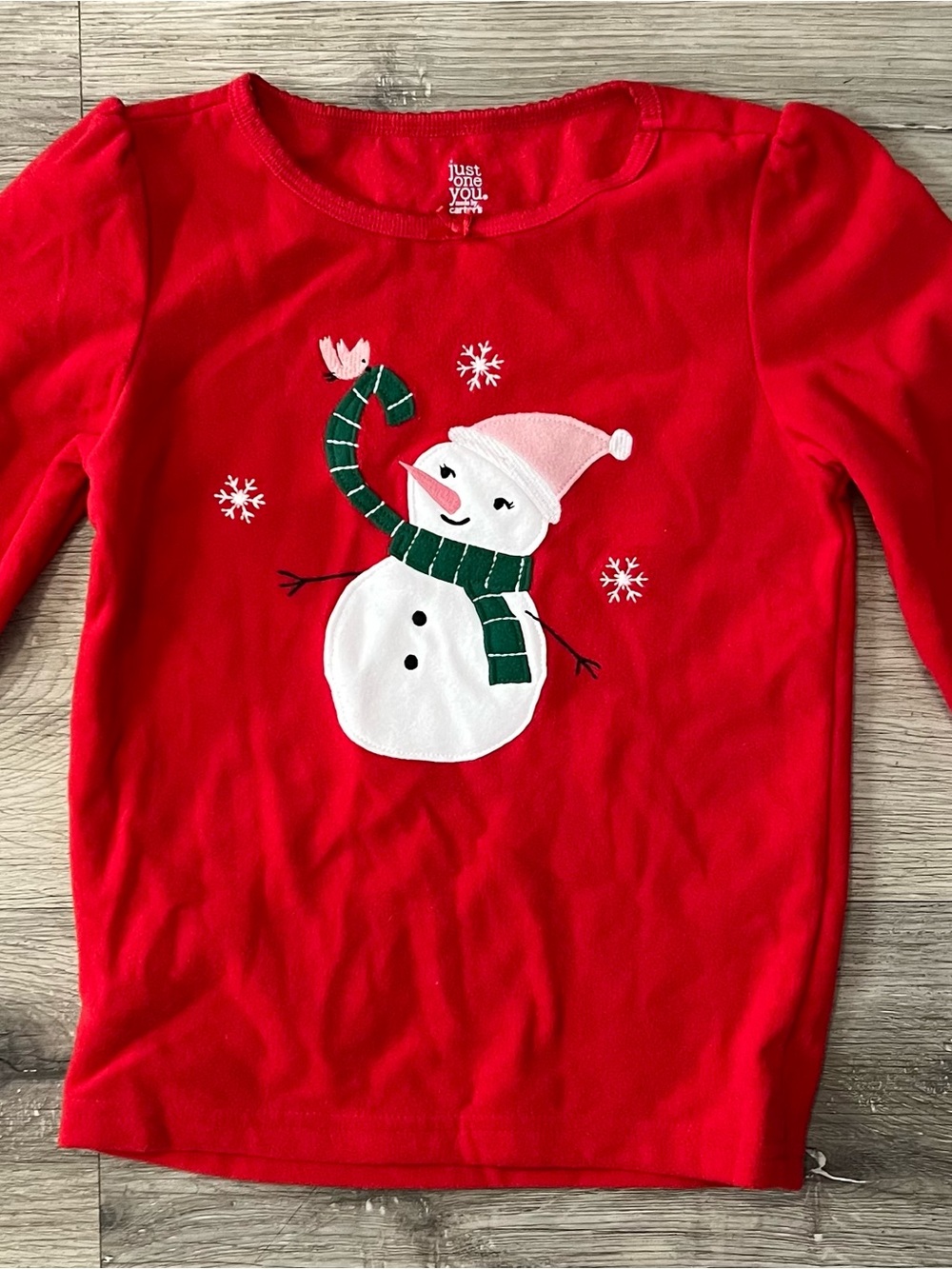 Carter's Red Long-Sleeve Snowman Tee